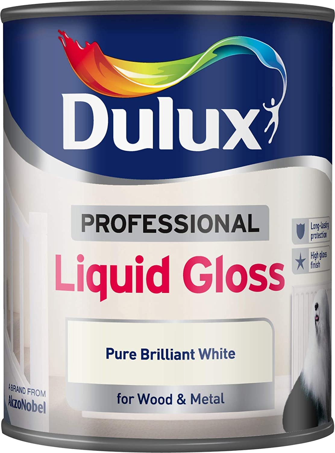 Dulux Professional Liquid Gloss Paint For Wood And Metal - Pure Brilliant White 750 ml, 750 ml (Pack of 1)