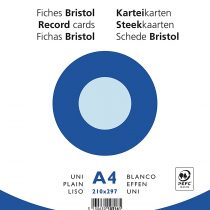 Exacompta Bristol Plain Record Cards, A4 - Blue, Pack of 100