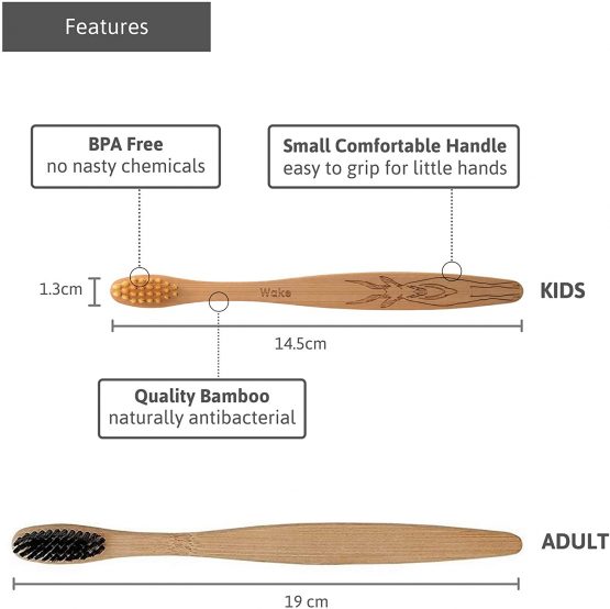 Kids Bamboo Toothbrushes for Children Age 6+ | 4 Pack Tapered Soft Bristle Toothbrush | Hygienically Sealed Organic & Natural | Perfect Eco Gift | Wooden, Vegan Friendly & Biodegradable - Image 4