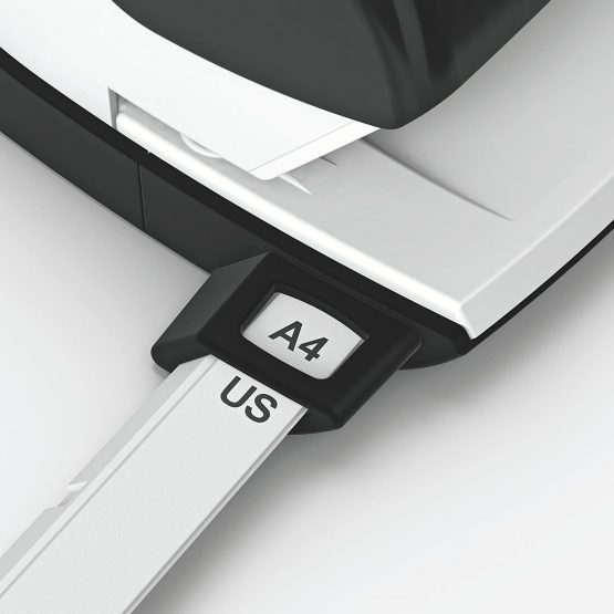 Leitz Hole Punch, 30 Sheets, Guide Bar with Format Markings, Metal, WOW Range, 50081095 - Black - Image 3