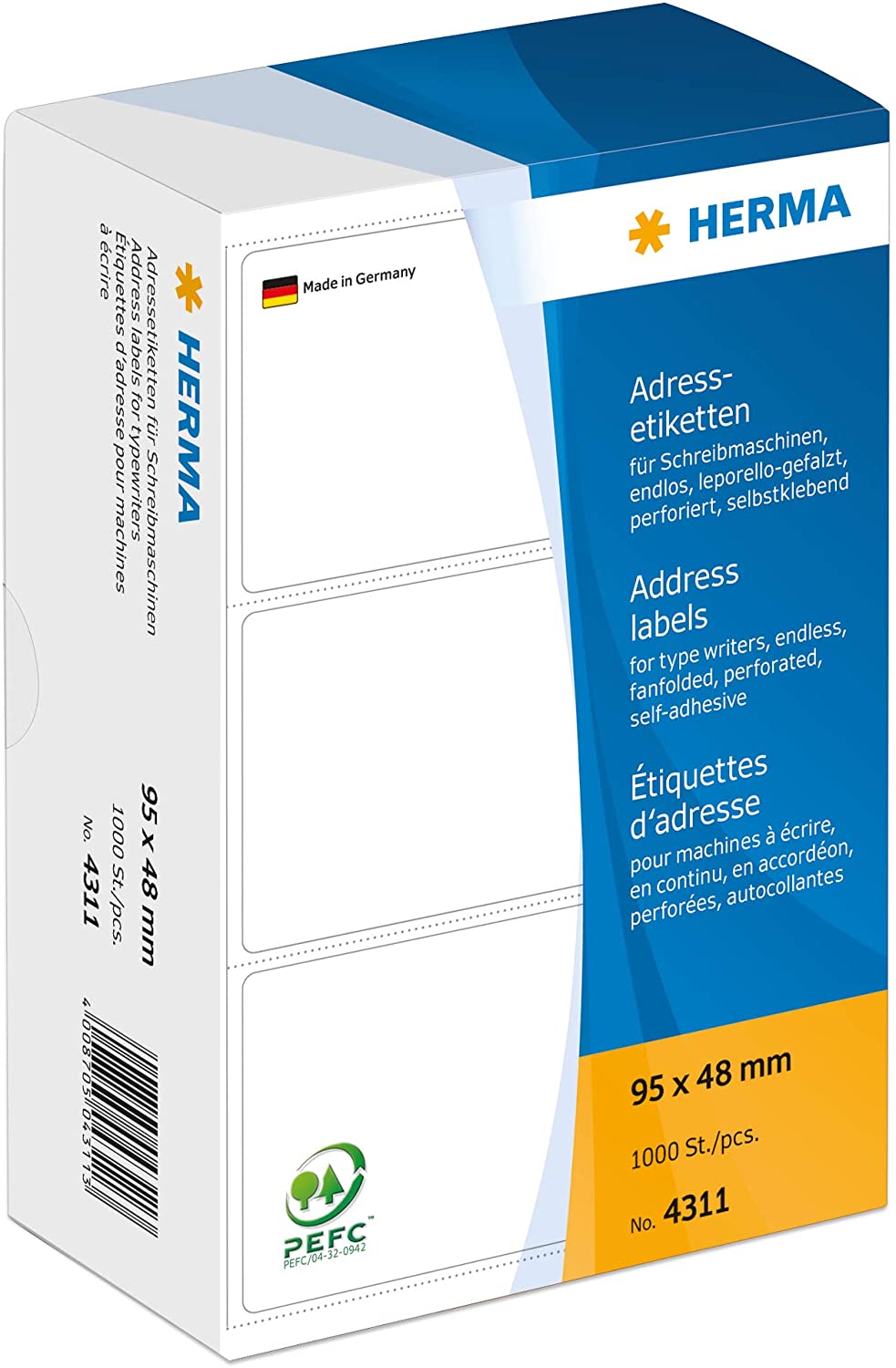 Herma 95 x 48 mm Paper Matt Address Labels - White (Pack of 1000)