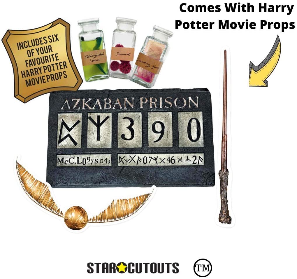 SC1475 Star Cutouts White Harry Potter Wanted Poster Selfie Frame with Props - Prisoner of Azkaban Photo Booth Display - 87cm x 70cm - Image 2
