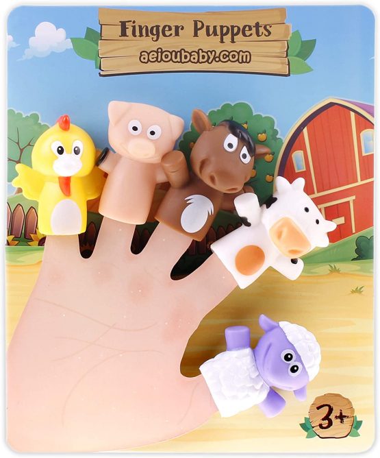 Finger Puppets for children and babies | 5 Fruits and Vegetables | BPA-free PVC Puppets | Bath Toys | Hand Puppets | Stories