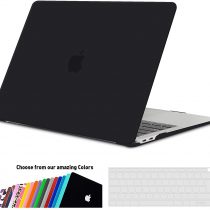iNeseon Case Cover Compatible with MacBook Air 13-inch A2337(M1)/ A2179/ A1932, Slim Hard Shell Case + Keyboard Cover for 2021 2020 2019 2018 MacBook Air 13 with Touch ID, Black