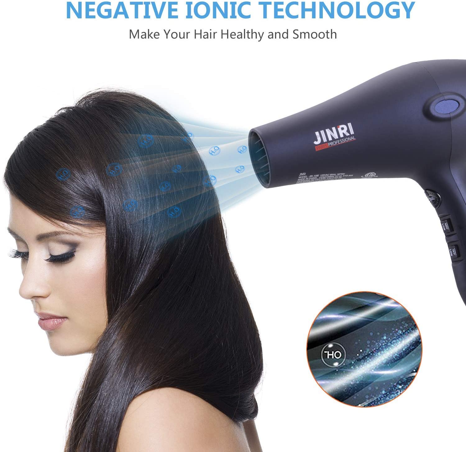 1800W Hair Dryer, Negative Ionic Blow Dryer Professional Salon Hair