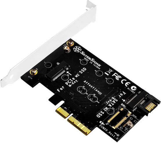 SilverStone SST-ECM20 - SuperSpeed PCI-E Express Card x4 to M.2 (NGFF) and SATA to M.2