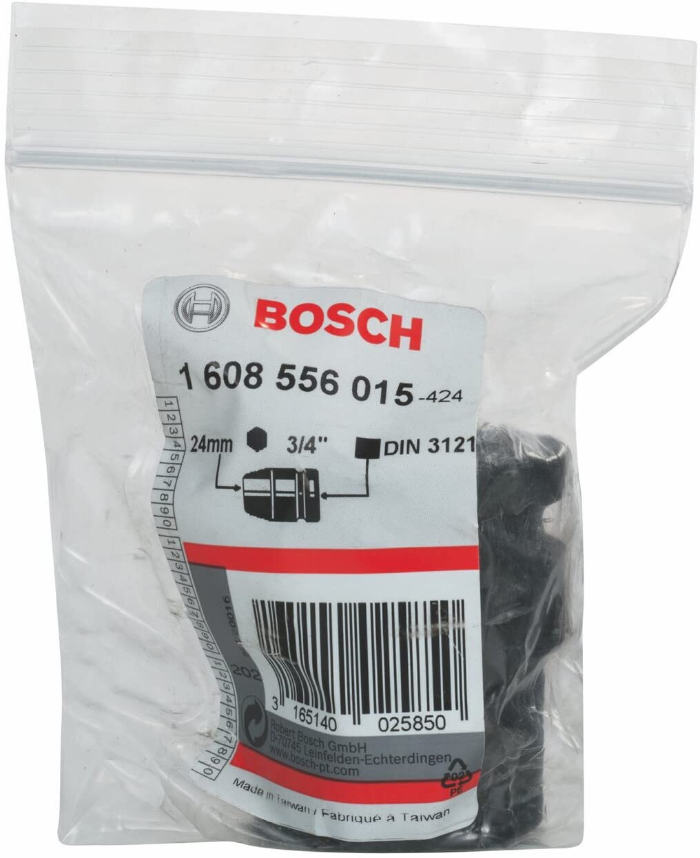 Bosch Accessories 1608556015 Socket 24 MM, 50 MM, 44 MM; M 16; 38.9 MM, Gray, 24 x 50 x 44 mm - Image 2