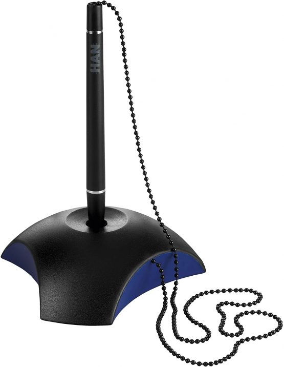HAN 1751-34, DELTA pen holder. Attractive, elegant and stylish. Premium quality with extra long chain, black-blue