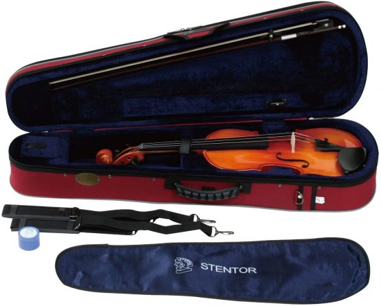 Stentor Student II Violin Outfit 4/4 Size, Premium Quality Violin with Wood Bow, Lightweight Case, Steel Core Strings & Accessories (1500A - 4/4 Size)