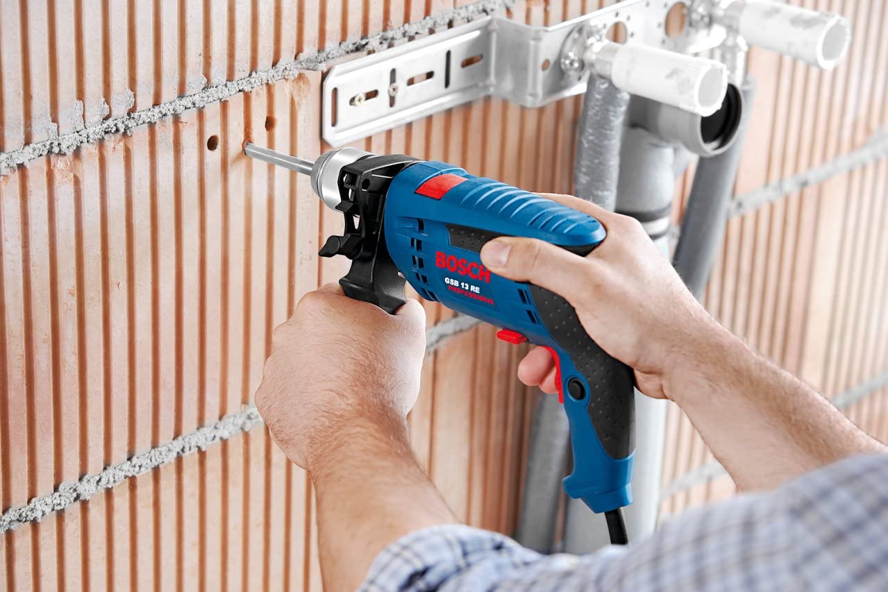 Bosch Professional Corded Impact Drill GSB 13 RE (240V, 600W, incl. Depth stop 210 mm, Keyless chuck 13 mm) - Image 2