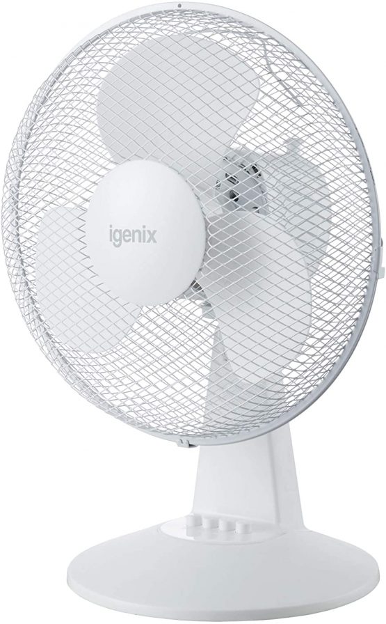 Igenix DF1210 Portable Desk Fan, 12 Inch, 3 Speed, Quiet Operation, Oscillating, Desktop/Bedside Fan, Ideal for Home and Office, White - Image 4