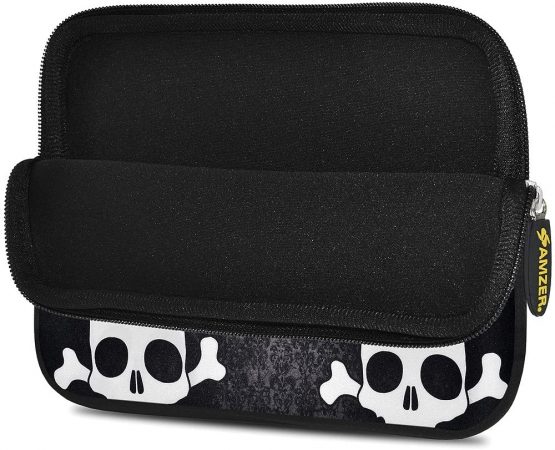 Amzer Skull Cross Bones Design Neoprene Soft Sleeve for Up to 10.5 inch Tablet - Image 2
