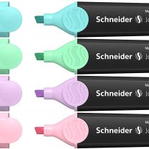 Schneider Job 150 Pastel Highlighter Pens Turquoise Mint Lilac and Rose Pack of 4
