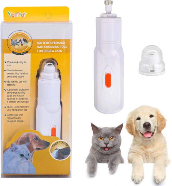 Dog Nail File Grinders Low Noise, Electric Pet Nail Trimmer,Two Sides