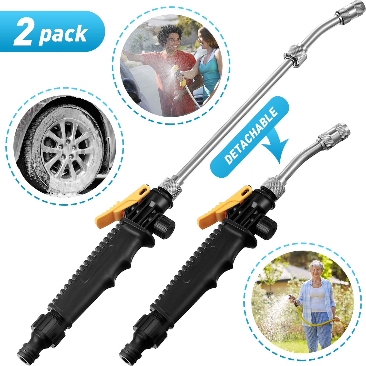 Mudder 2 Pieces 2in1 High Pressure Washer Detachable Jet Washer