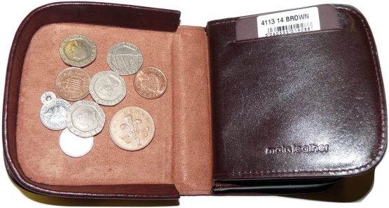 Mala Leather Odyssey Collection Large Leather Tray Purse for Coins & Notes & a Card 4113 (Brown) - Image 4