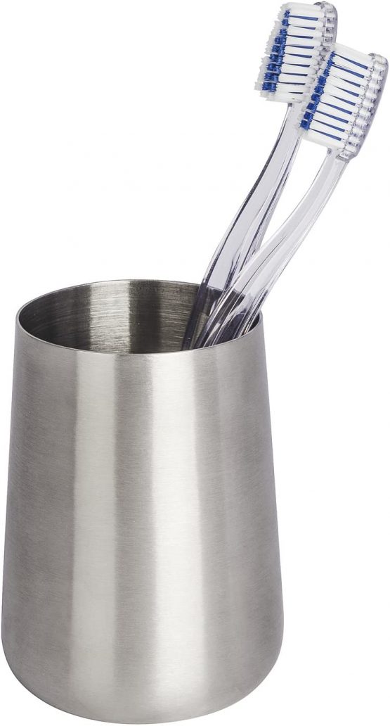 Wenko "Solid" Toothbrush Tumbler, Silver