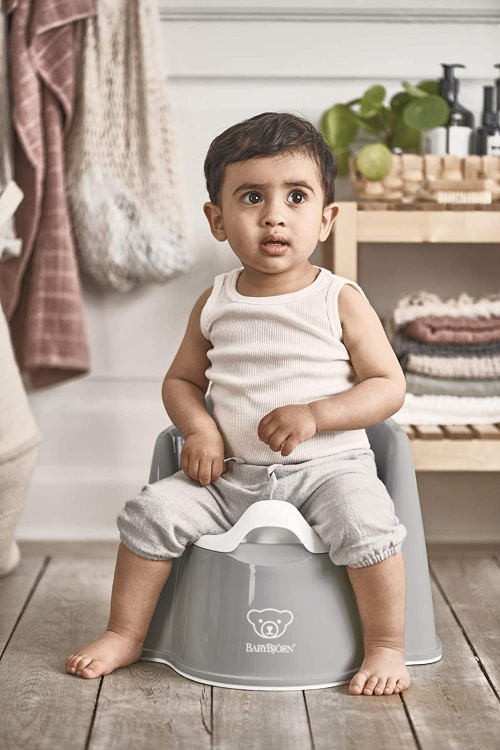 BabyBjörn Potty Chair, Grey/White, Gray - Image 2