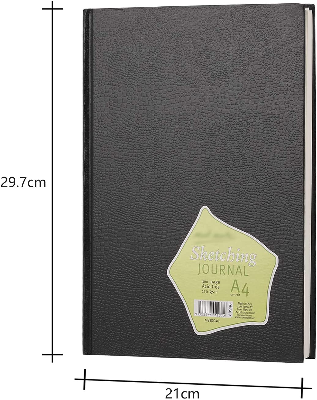 A4 Blank Notebook Hardcover Casebound Artist Sketch Book 100 Pages Hardback Sketchbook Unruled Travel Journal for Drawing Painting Doodling Sketching Writing Vertical Pattern - Image 3