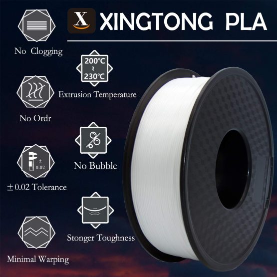 PLA 3D Printer Filament 1.75mm Printing Material Upgrade Version for 3D Printers Pens Accuracy +/- 0.02 mm 1kg/Spool White - Image 2