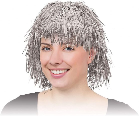 Bristol Novelty BW130 Tinsel Wig Silver, One Size - Image 2