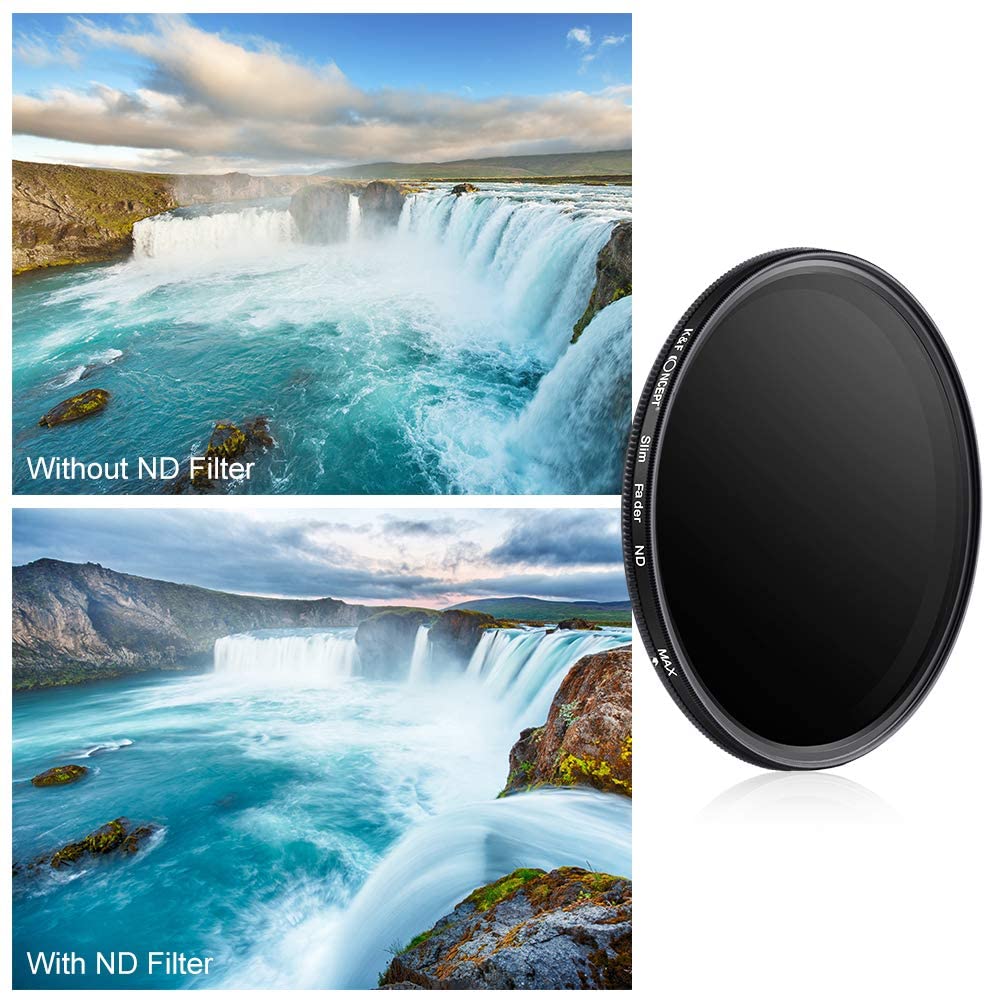 K&F CONCEPT 67mm ND2-400 Slim Variable ND Neutral Density Filter Adjustable Fader ND2 ND4 ND8 ND16 to ND400 Lens Filter + Microfiber Cleaning Cloth for DSLR Cameras (Nano-B Series) - Image 4
