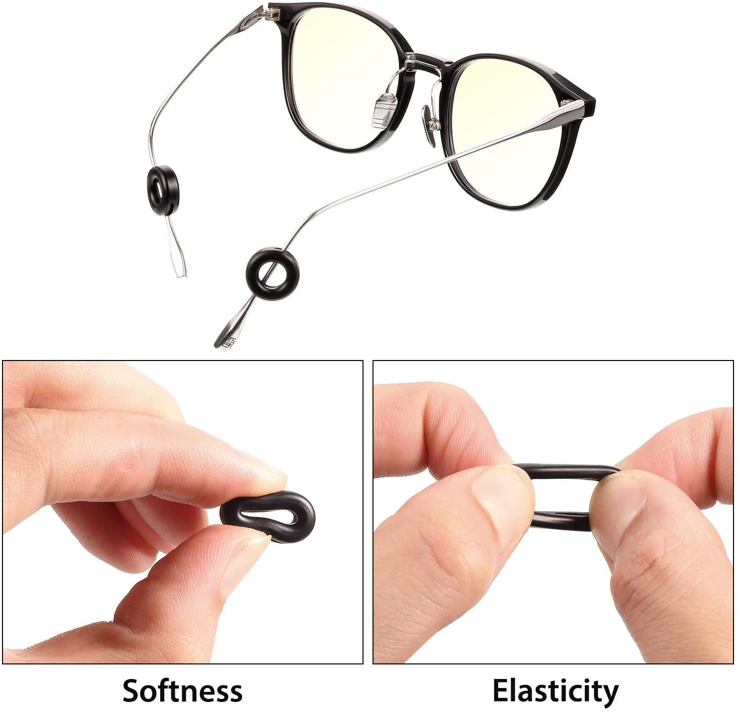 24 Pair Silicone Eyeglasses Retainer, Glasses Temple Tips Sleeve