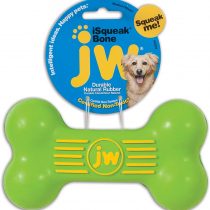 JW Isqueak Bone Medium By Squealing Thick Rubber Bones For Dogs, M