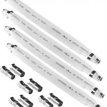 Poppstar 4x 21,5 cm SAT window feedthrough cable, colour white, 8x F-Connectors to antenna (4x male, 4x female)