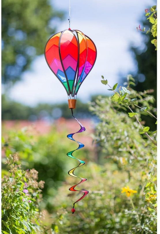 Windspiration Hot Air Balloon Twist Garden Wind Spinner, Sunrise - Image 2