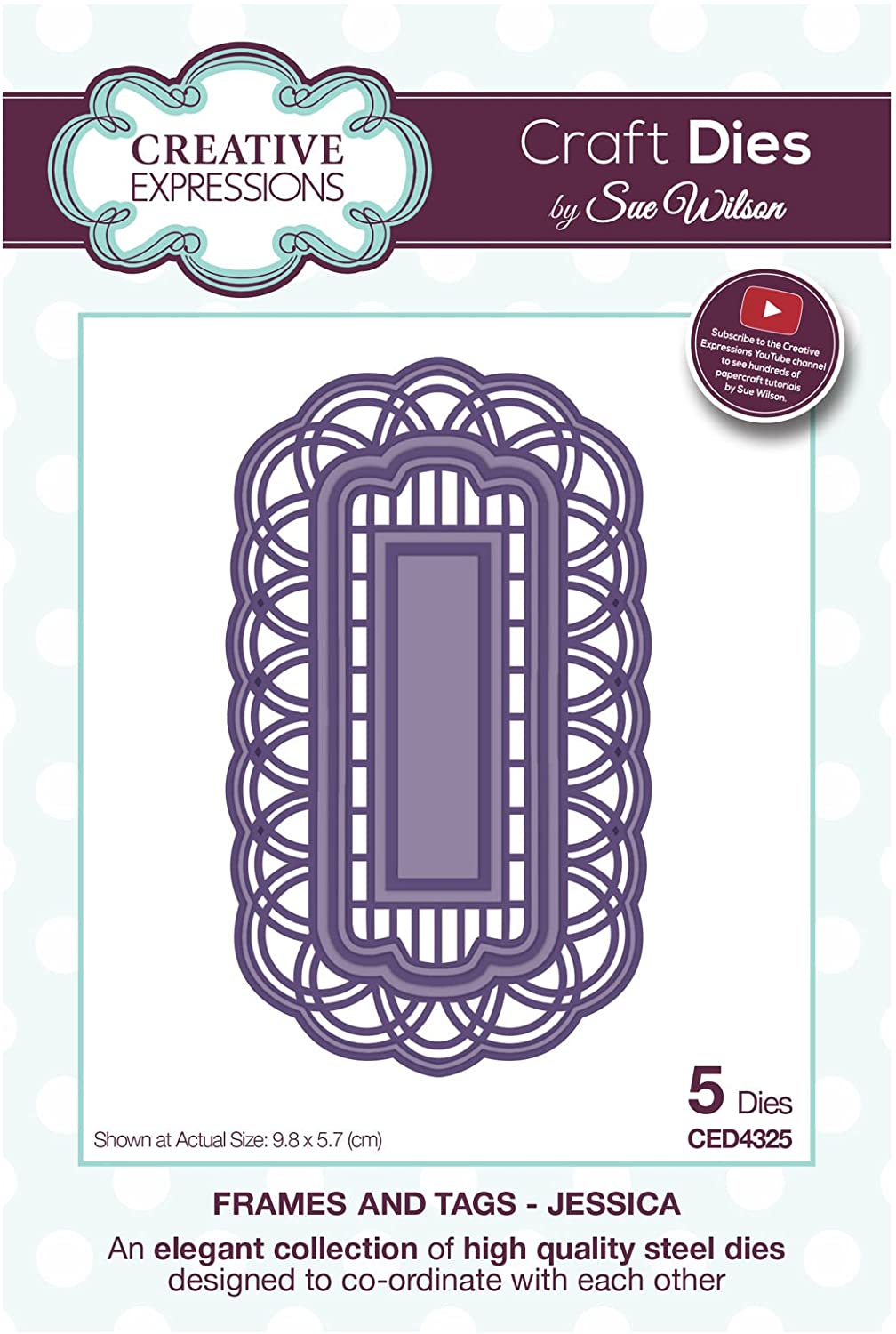 Sue Wilson CED4325 Frames and Tags Collection Jessica Die, Steel