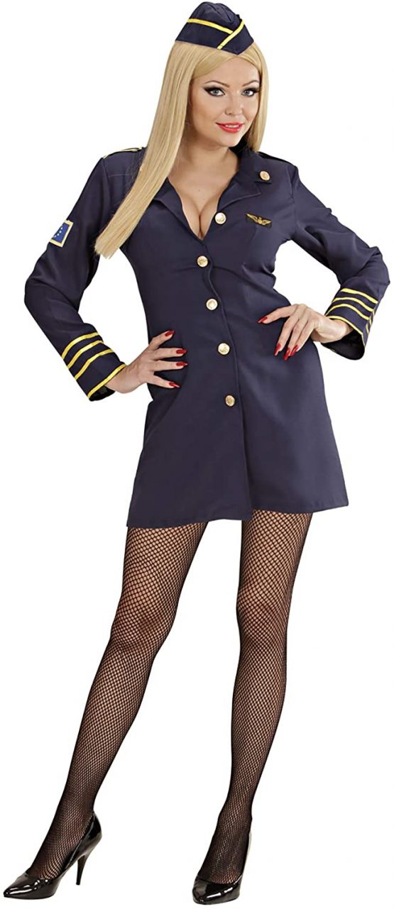 Ladies Flight Attendant Costume Large Uk 14-16 For Airline Aviation 