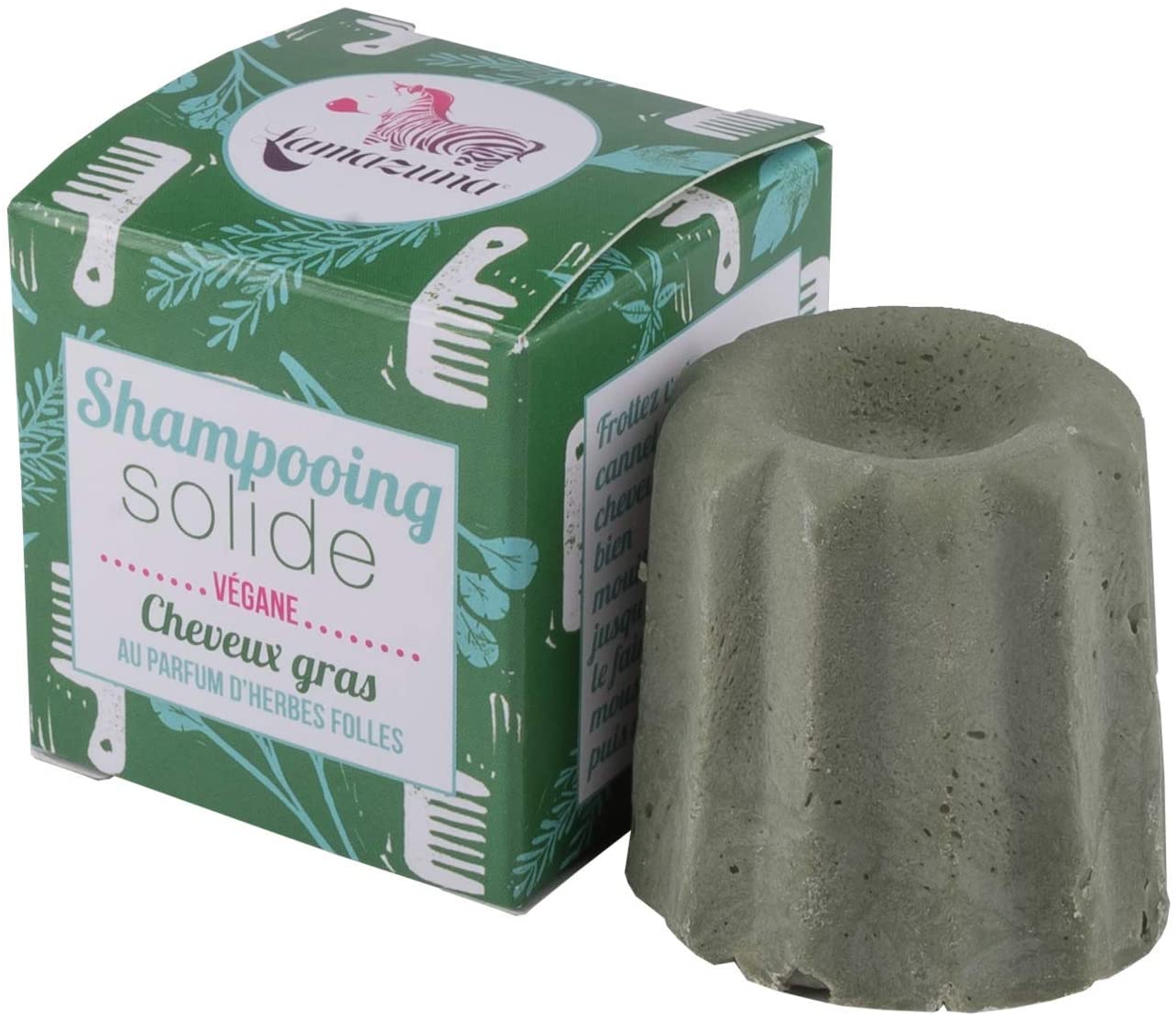 Lamazuna Wild Herbs Solid Shampoo for Oily Hair 1 Unit 55 g, green, 55 g (Pack of 1)