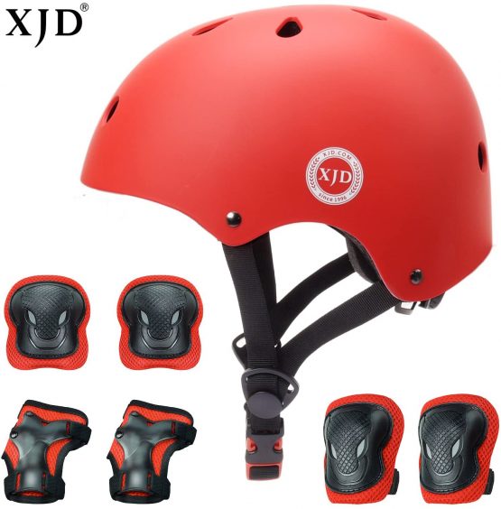 XJD Kids Bike Helmet Protective Gear Set Age 3-13 years Knee Pads Elbow Pads Wrist Guards and Adjustable Skateboard Helmets for Scooter Cycling Roller Skating Boys Girls