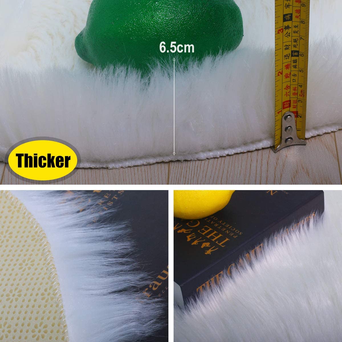 HEQUN Faux Fur Rug, Fluffy Rug, Shaggy Rugs,Faux Sheepskin Rugs Floor Carpet for Bedrooms Living Room Kids Rooms Decor (White - Image 2