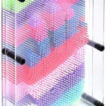 Allucky 3D Art Sculpture, Novelty Plastic Pin Hand Mold Art Board and Creative Thinking Toy Clone Toy for Home and Office Desktop (Colorful)