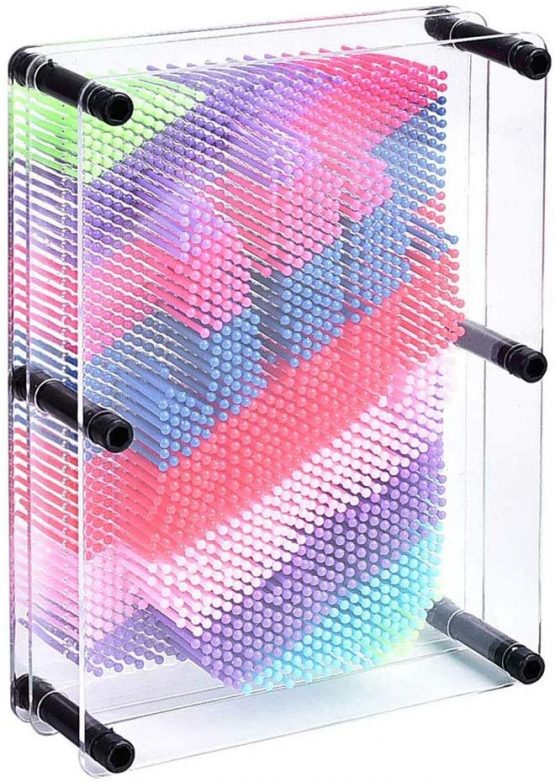 Allucky 3D Art Sculpture, Novelty Plastic Pin Hand Mold Art Board and Creative Thinking Toy Clone Toy for Home and Office Desktop (Colorful)