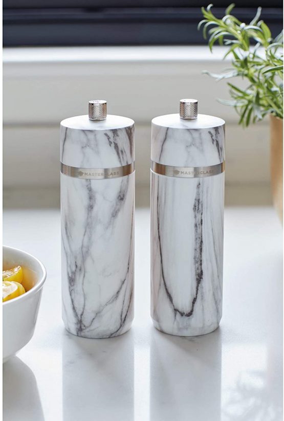 MasterClass MCSNPMARBLE17 Salt or Pepper Grinder, Plastic, Marble Effect, 17 cm - Image 2