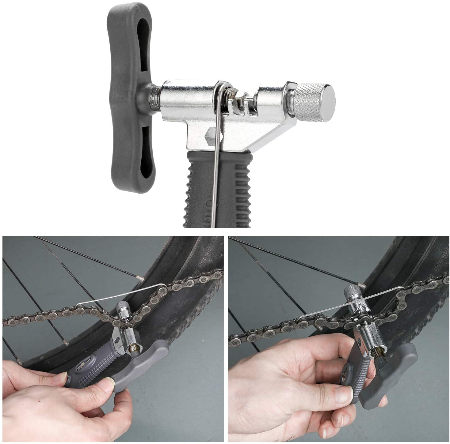 QKURT Bike Tool Set(3pcs) Bike Chain Tool Bike Link Plier Chain Checker Perfect Tool for Bike Repair, Black - Image 3