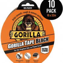 Gorilla Tape Duct Tape Black 48mm x 32m (10 Pack)