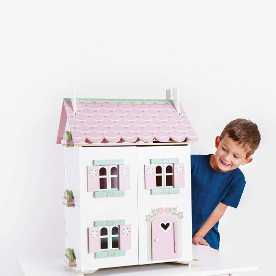 Le Toy Van - Sweetheart Cottage Large Wooden Doll House With Furniture | Boys & Girls 3 Storey Wooden Dolls House Play Set - Suitable For Ages 3+ - Image 4