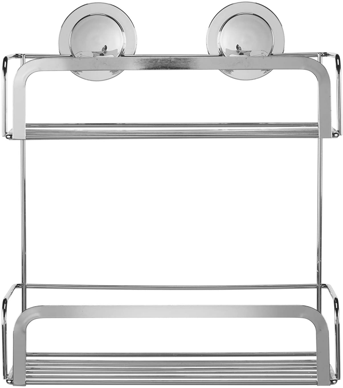 Croydex Stick 'N' Lock™ Two Tier Shower Caddy, No Drilling Bathroom Storage Solution, Self Adhesive Shower Caddy - Image 2