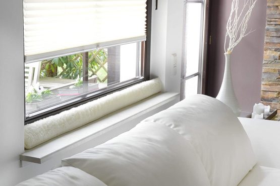K. & N. Schurwolle 551 New Wool Draught Excluder for Window 120cm Natural, 120 cm