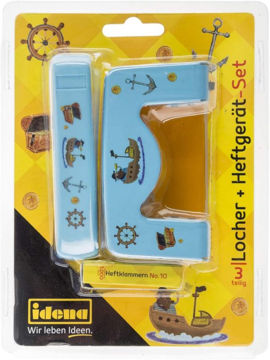 Idena 10495 Hole Punch and Stapler Set Pirate Design 1 Set - Image 2