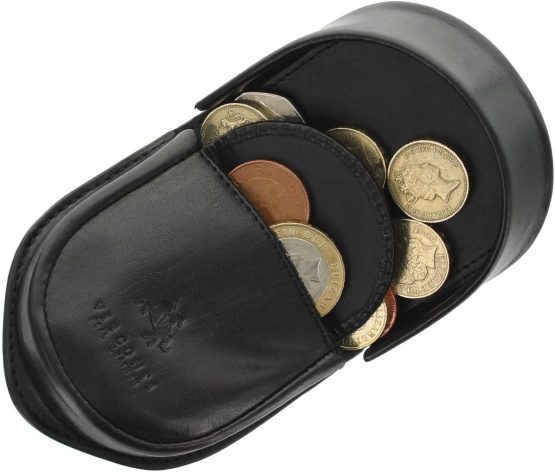 Visconti Monza Collection Vegetable Tanned Leather Tray Coin Purse TRY6 Black - Image 2