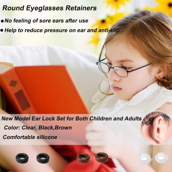 14 Pairs Eyeglasses Retainers Comfort Silicone Anti-Slip Round Glasses Retainers Temple Tips Rings Glasses Ear Hook Grips Holder Eyewear Sleeve Retainer for Sport Spectacle Sunglasses Reading Glasses - Image 2