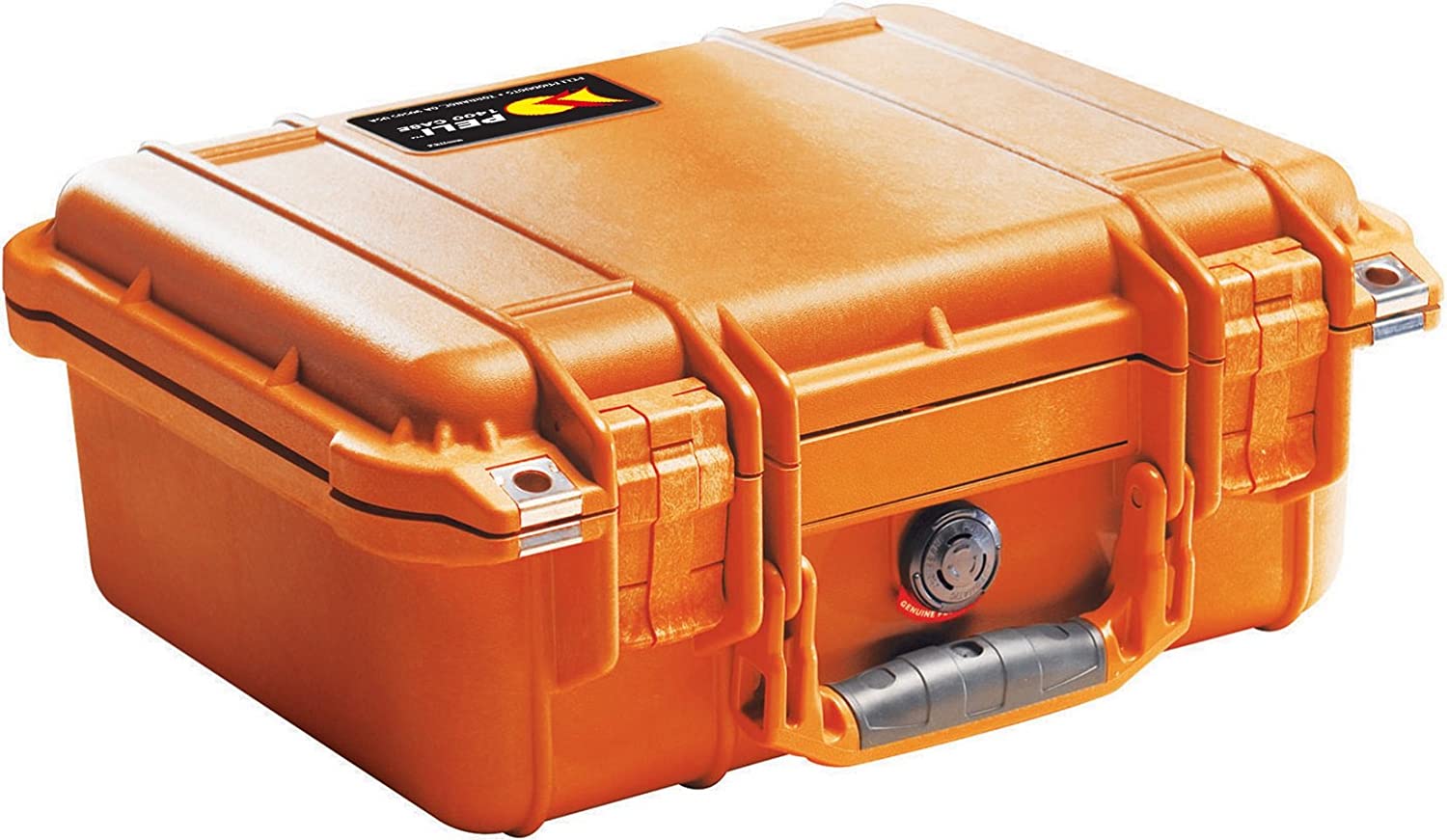 PELI 1400 Shockproof Hard Camera Case, IP67 Watertight and Dustproof, 19L Capacity, Made in Germany, With Customisable Foam Inlay, Orange
