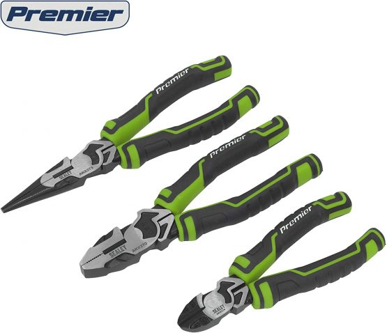 Sealey AK8376HV Green 3pc High Leverage Pliers Set Hi-Vis