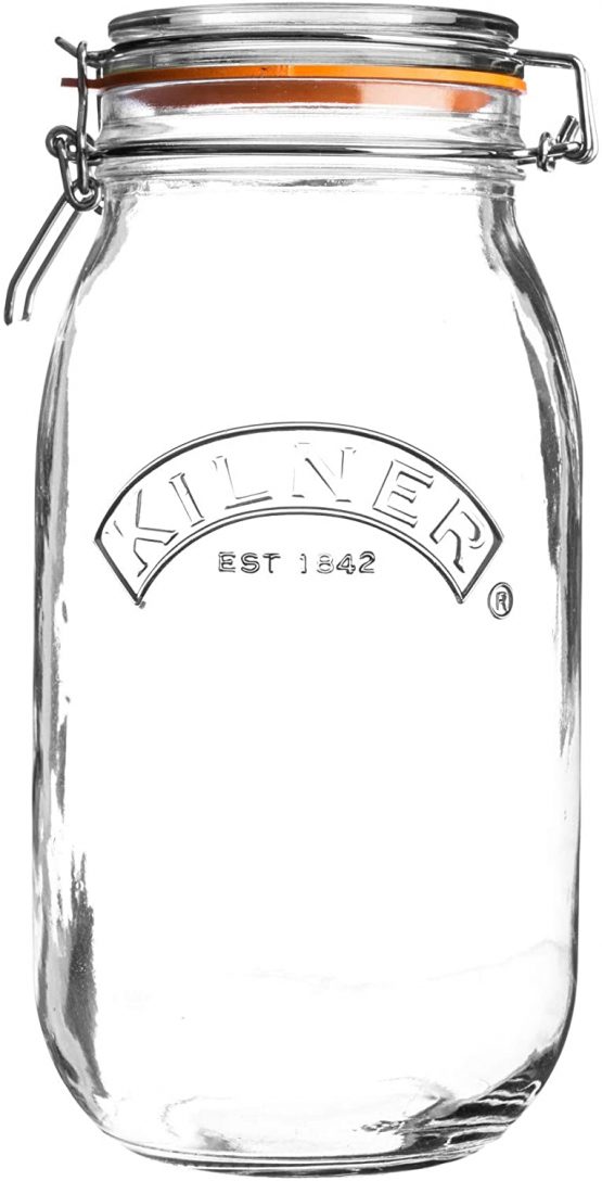 Kilner 0025.494 Cliptop Round Jar 3 Litre, Glass, 3 L