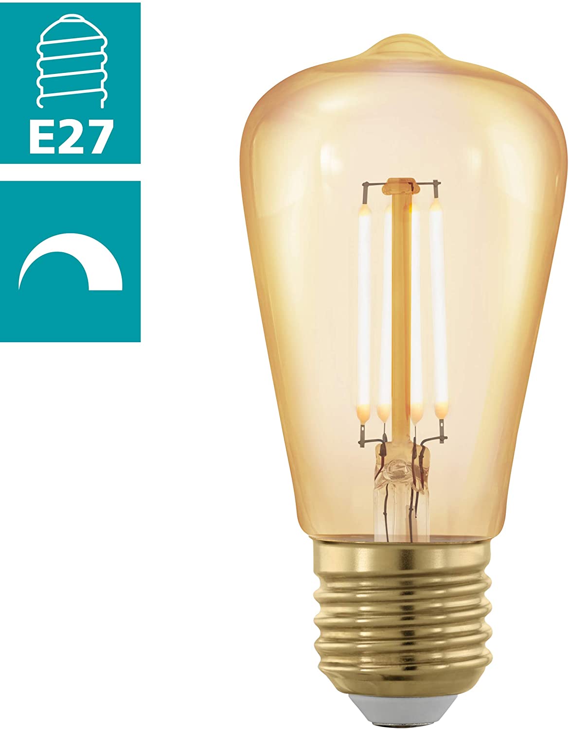 EGLO 11695 E27-LED Amber, Gold, L 102 mm diameter 48 mm